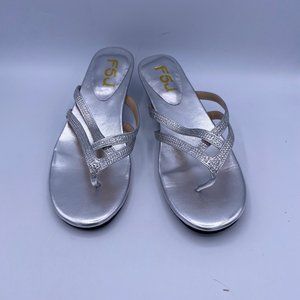 FSJ Sliver Thong Sandals Heels Mules Pumps Shoes